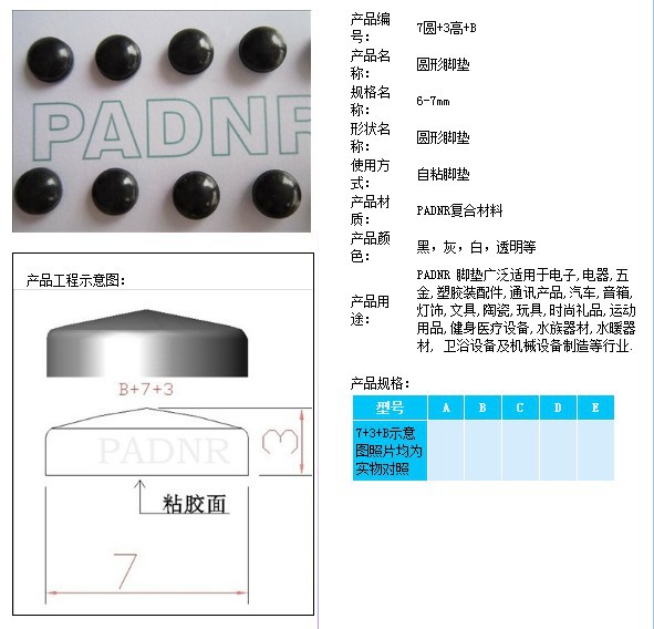 專(zhuān)業(yè)生產(chǎn)Φ7*3B橡膠腳墊 深圳市中墊公司的精密防滑解決方案